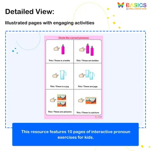 This vs. These Pronoun Activity: Printable PDF for Kids preview 2
