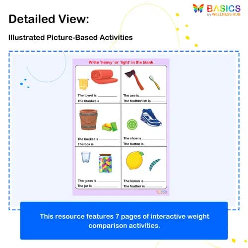 Heavy and Light Concepts: Printable PDF for Kids