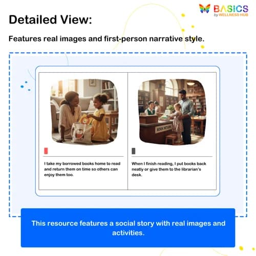 Visiting a Library Social Story – Printable PDF for Kids preview 2