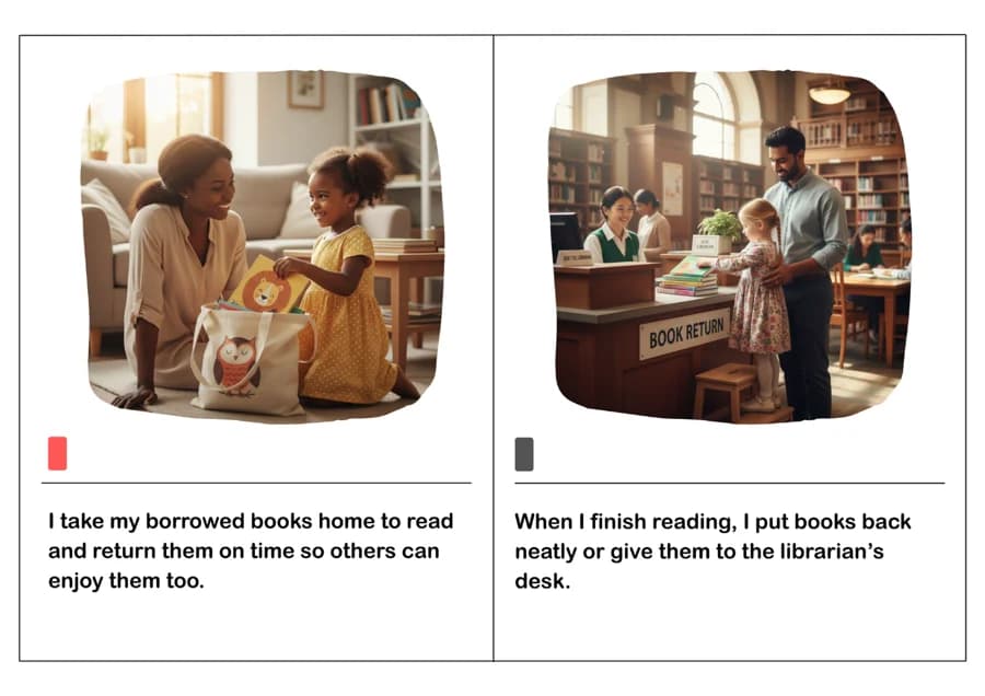 Visiting a Library Social Story – Printable PDF for Kids-PDF2