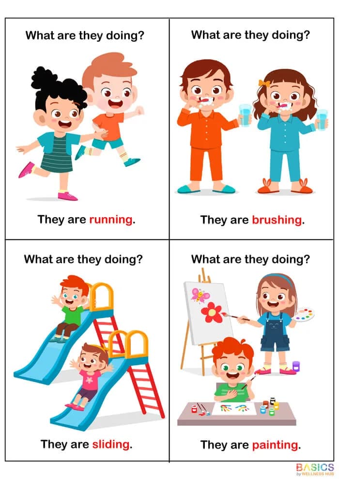 What Are They Doing? WH Questions & Actions Printable – Sentence Building for Kids-PDF2
