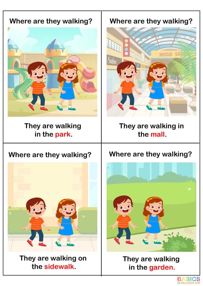Where Are They? WH Questions with Illustrations – Printable PDF-PDF2