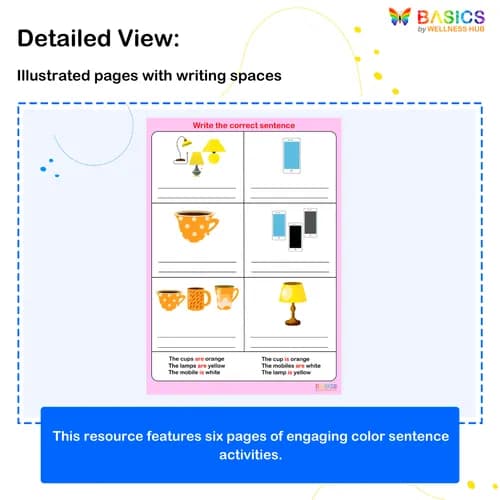 Write the Correct Grammar – Colors: Printable PDF for Kids