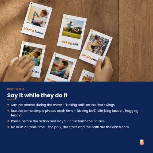Action Words in Motion — 50 Printable Action Verb Flashcards for Early Talkers (Kicking, Jumping, Hugging and More) – page 3 preview