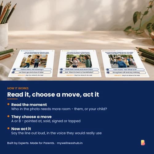 Too Close or Just Right? Act-It Deck — 40 Printable Personal Space Cards for Asking First and Speaking Up – page 3 preview