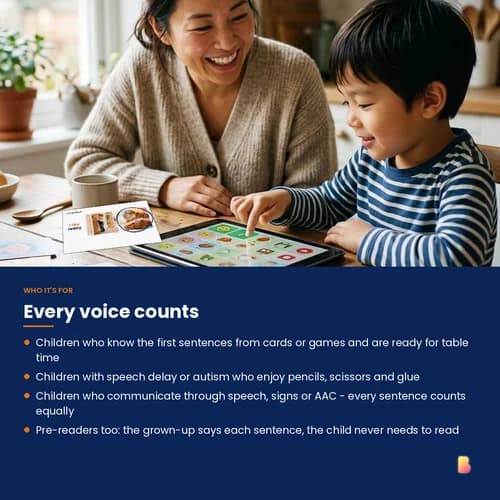 First Sentences Worksheets — 18 Printable Three-Word Sentence Worksheets for Early Talkers – page 4 preview