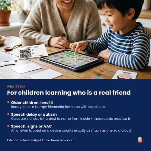 Good Friend, Tricky Friend: Spot the Signs — 50 Printable Friendship Skills Cards for Spotting Unkindness and Who to Tell – page 4 preview