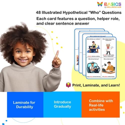 Hypothetical Who Questions – Professions Flashcards for Kids (Printable PDF)