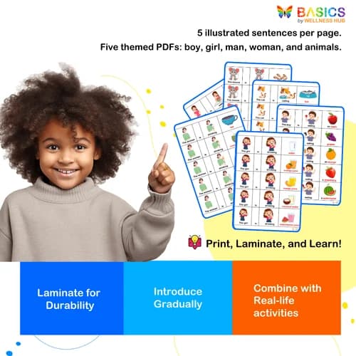 Sentence-Building PDF Set: Boy, Girl, Man, Woman, and Animals preview 4