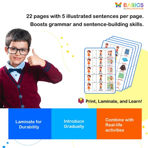 Sentences with Pronoun He: Object and Action Verb - Illustrated PDF for Kids preview 4