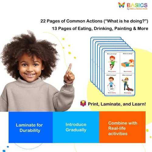 What Is He Doing? Action Words Printable – Learn Verbs & WH Questions preview 4