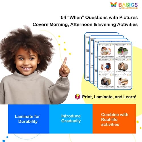 When Questions Flashcards – Daily Routines and Activities for Kids (Printable PDF)