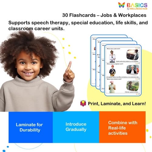 Where Do People Work? WH Questions – Printable Flashcards on Jobs & Places