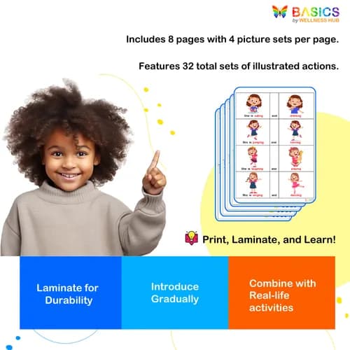 Conjunctions: Join Actions with 'And' – Printable PDF for Kids