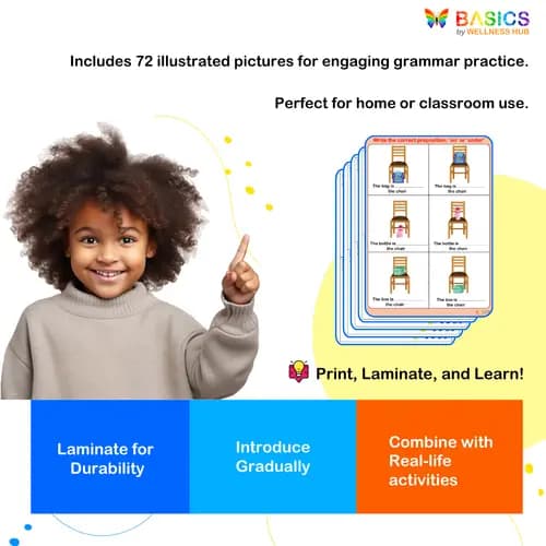 On and Under Writing Practice: Printable PDF for Kids