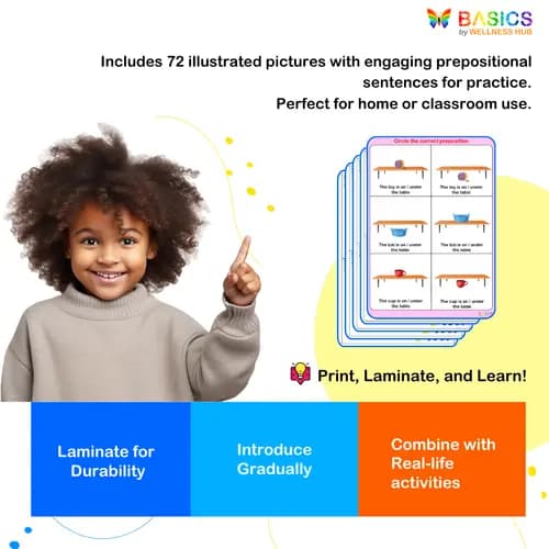 On and Under Prepositions Activity: Printable PDF for Kids