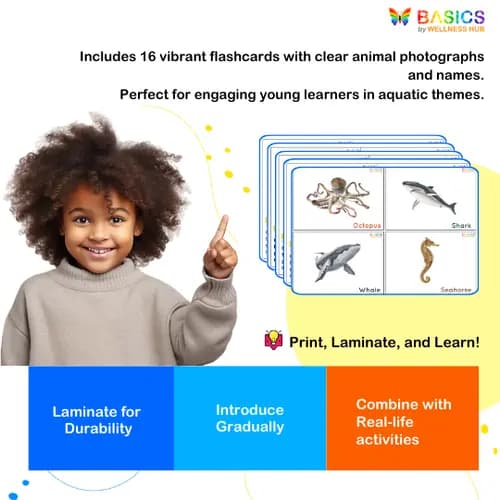 Water Animals Flashcards for Kids – Free Printable PDF preview 4