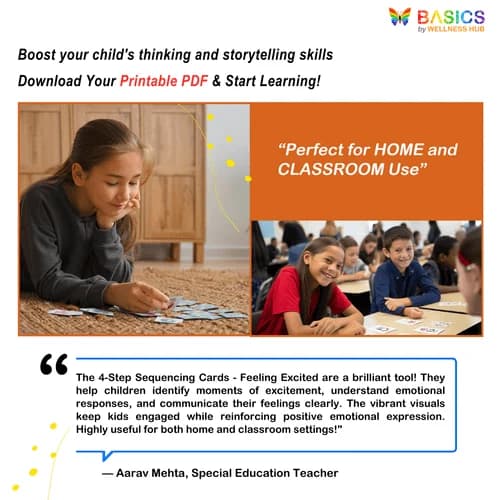 4-Step Sequencing Cards: Free Printable PDF for Feeling Excited
