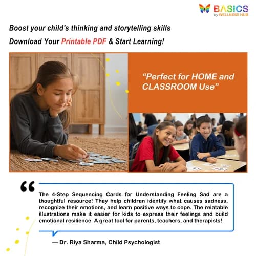 4-Step Sequencing Cards: Printable PDF for Understanding Feeling Sad preview 5