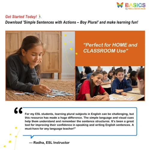 Simple Sentences with Actions: Boys Plural PDF for Kids preview 5