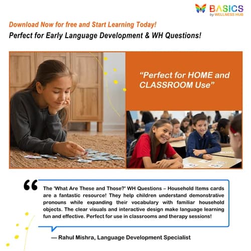 What Are These and Those? WH Questions – Household Items (Free Printable PDF)