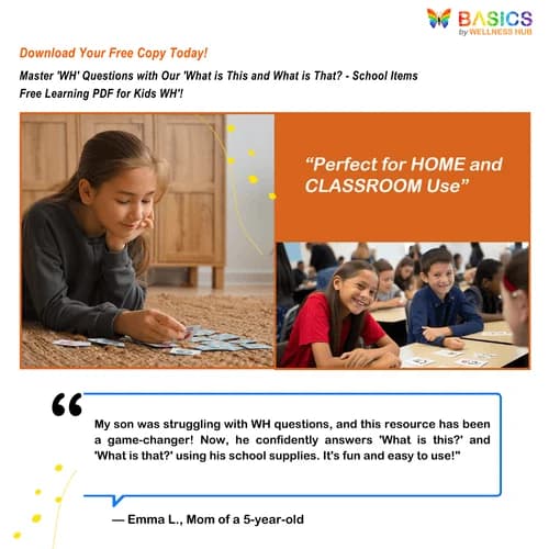 What is This and What is That? - School Items Learning PDF for Kids WH