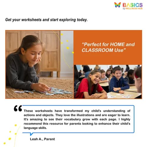 Action + Object Pairs Worksheets: Vocabulary Building for Kids