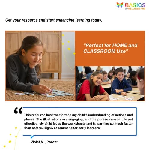 Action + Place/Object Worksheet Set – Illustrated Learning Resource