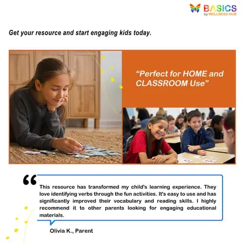 Action Words Worksheets: Identify Verbs with Illustrated Activities