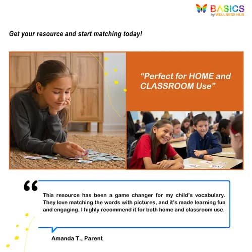 Action Words Matching Activity: Printable PDF for Kids preview 5