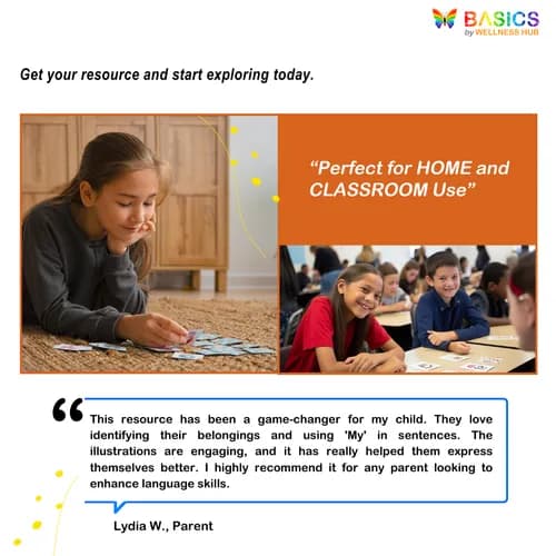 INDIAN GIRL: Learn “My” with Everyday Objects – Printable PDF