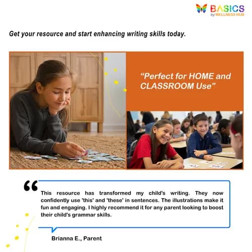 This and These Sentence Builder: Printable PDF for Kids