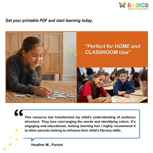 Jumbled Sentences with Colorful Objects – Sentence Formation Practice