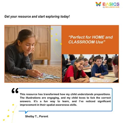 In Front and Behind Prepositions Activity: Printable PDF for Kids