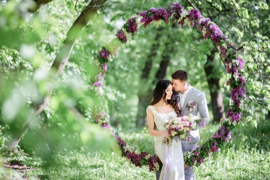 A couple on their wedding day