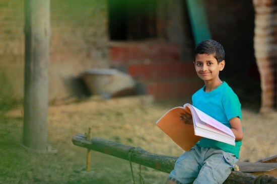 A student reading a book