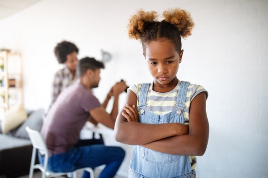 Girl waiting for her parents