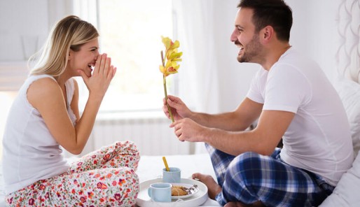 Couple having a good time