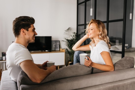 A Couple chatting with each other