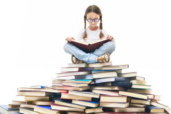 A girl reading a book