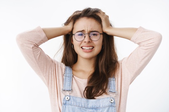 A lady having an anxiety attack