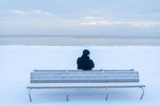 A man in dull weather