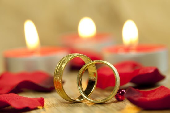 Couple rings showing a marital commitment