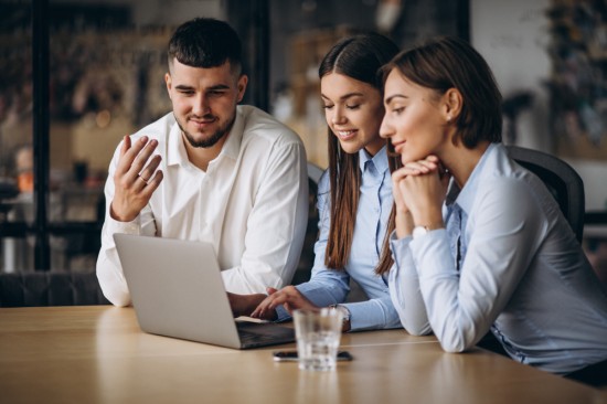 Group of employees interacting