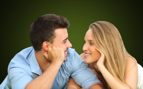 A couple looking at each other
