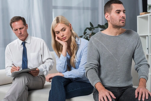 A couple undergoing Marriage Counselling