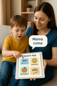 Speech App With WH Questions, Emotions, and Vocabulary