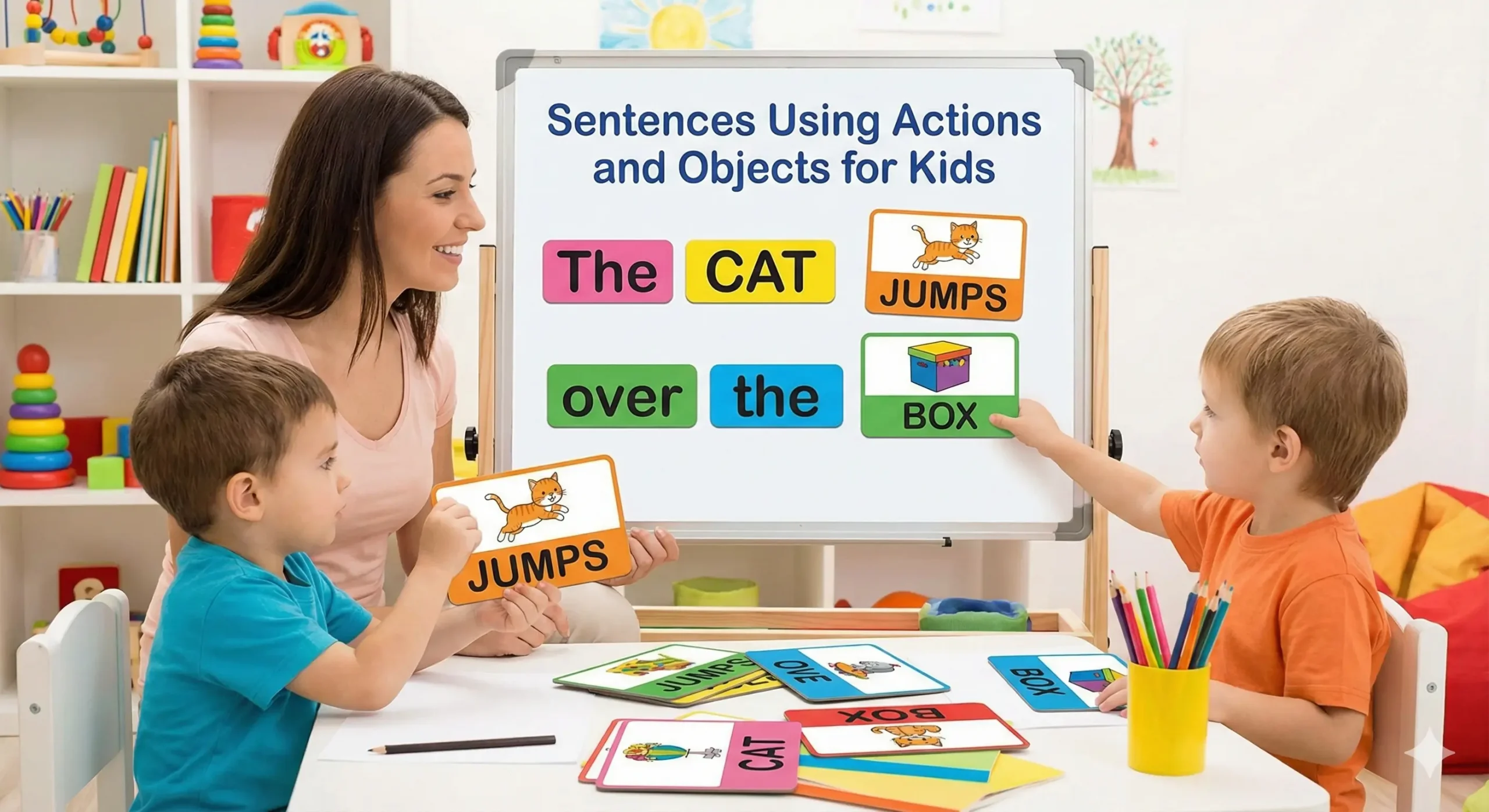 13+ Sentences Using Actions and Objects for Kids