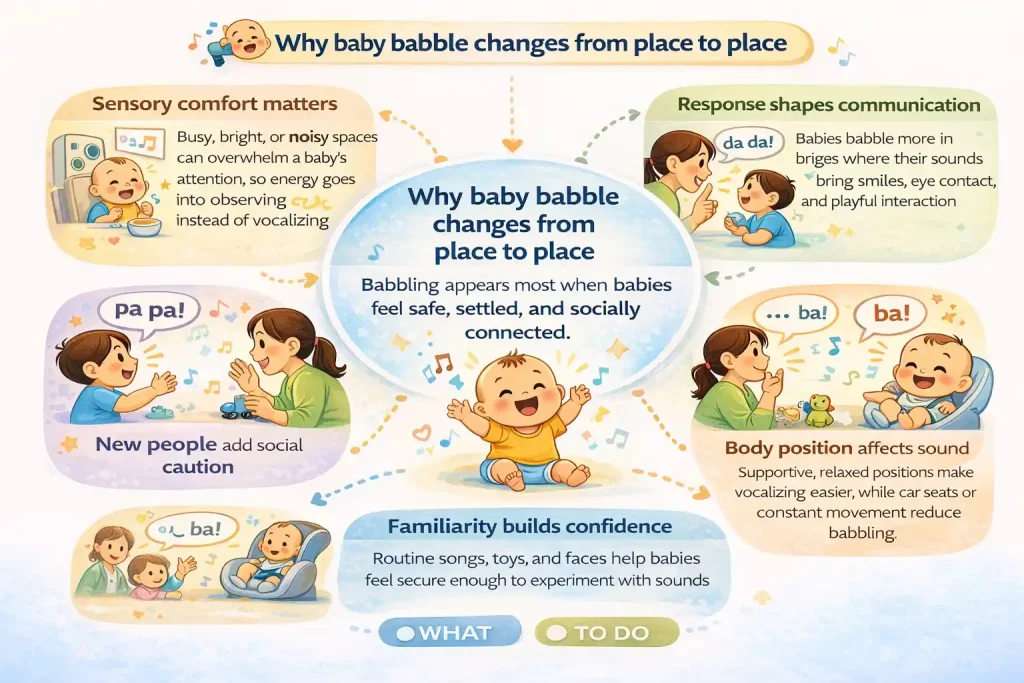 Why baby babble changes from place to place