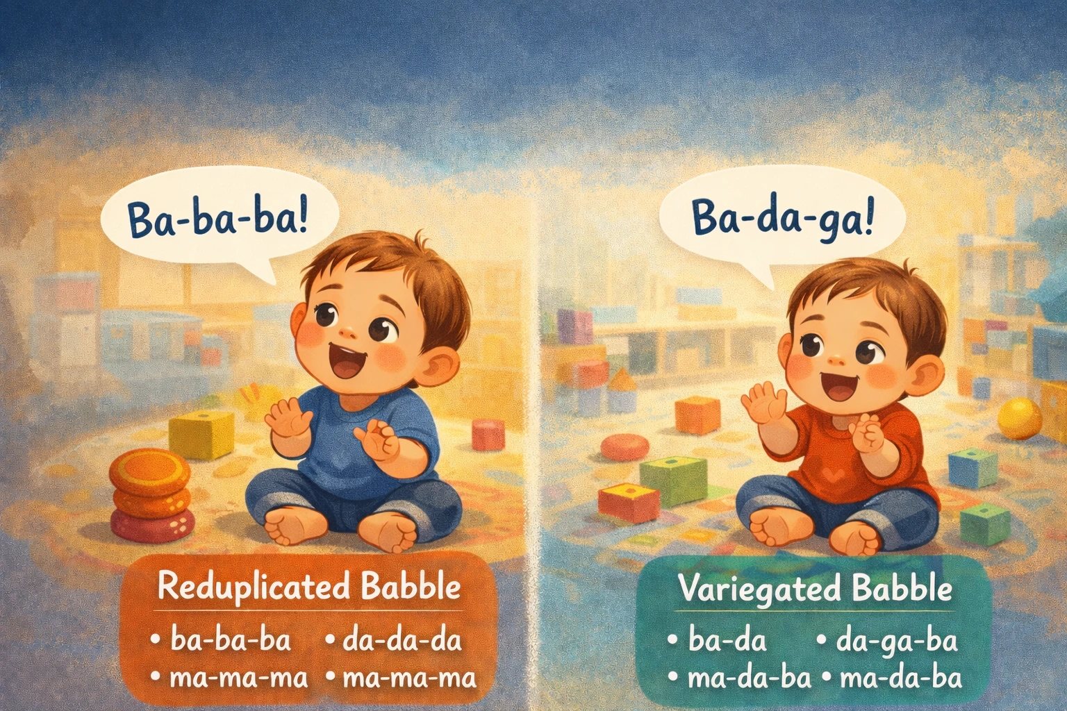 Reduplicated vs Variegated Babble: What Those Sounds Mean in Real Life